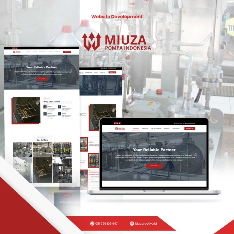 Website Company Profile Miuza Pompa Indonesia